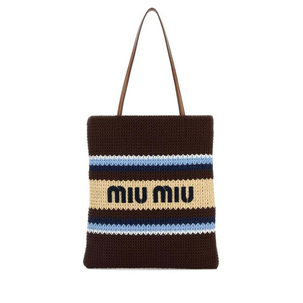 Miu Miu Women Embroidered Crochet Shopping Bag